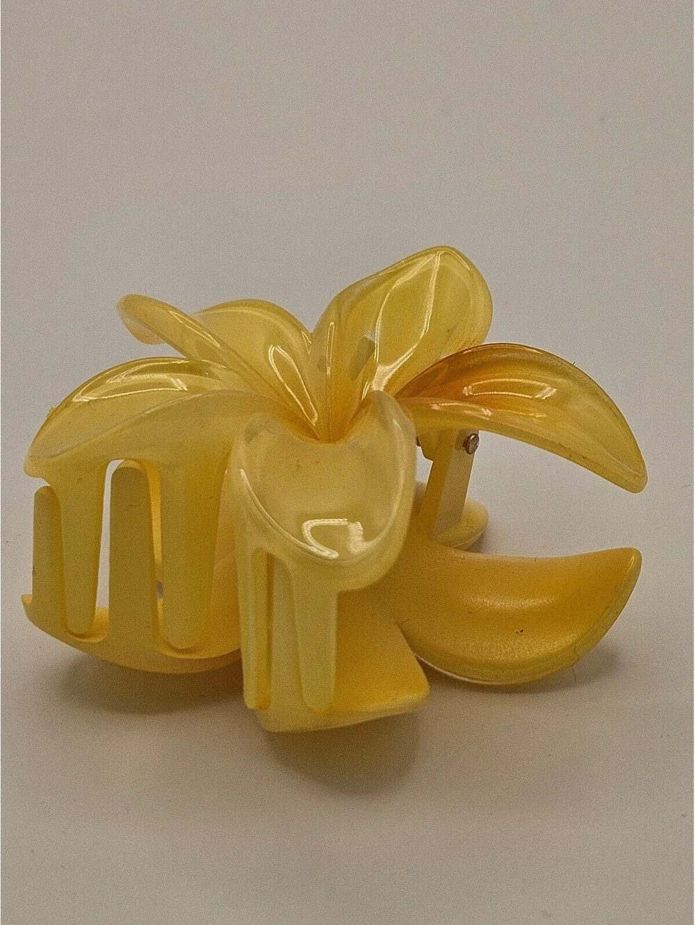Yellow Plumeria Flower Hair Claw Clip